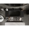 Mexen Rivel dulap baie 100 cm cu lavoar Vela, 2 sertare, canelat, negru mat - 91A20-10047-2-BFF71-W23M71