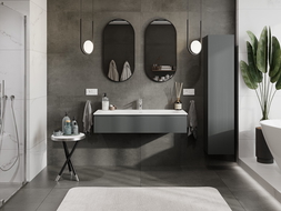 Mexen Rivel dulap de baie 120 cm cu chiuvetă Vela, 1 sertar, canelat, grafit mat/alb mat - 91A20-12023-1-BF66-W23M0