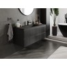 Mexen Rivel dulap de baie 120 cm cu chiuvetă Otis, 2 sertare, crestat, negru mat - 91A20-12047-2-BFF71-W18M71