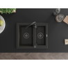 Mexen Carlos chiuvetă din granit 1,5-cupe 582 x 475 mm, negru/auriu metalic, sifon negru - 6518581500-75-B