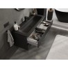 Mexen Rivel dulap baie 120 cm cu lavoar Vela, 2 sertare, canelat, negru mat - 91A20-12047-2-BFF71-W23M71