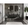 Mexen Rivel dulap de baie 140 cm cu lavoar Vela, 1 sertar, canelat, negru mat - 91A20-14023-1-BF71-W23M71