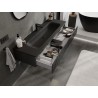 Mexen Rivel dulap de baie 140 cm cu lavoar Vela, 1 sertar, canelat, negru mat - 91A20-14023-1-BF71-W23M71