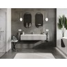 Mexen Rivel dulap baie 140 cm cu chiuvetă Otis, 1 sertar, cu șanfrenuri, gri mat/alb mat - 91A20-14023-1-BF62-W18M01