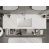Mexen Rivel dulap baie 140 cm cu chiuvetă Otis, 1 sertar, cu șanfrenuri, gri mat/alb mat - 91A20-14023-1-BF62-W18M01