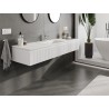 Mexen Rivel dulap baie 160 cm cu chiuvetă Otis, 1 sertar, fațetat, alb mat - 91A20-16023-1-BF01-W18M01