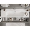 Mexen Rivel dulap de baie 140 cm cu chiuvetă Vela, 1 sertar, canelat, gri mat/alb mat - 91A20-16023-1-BF62-W23M01
