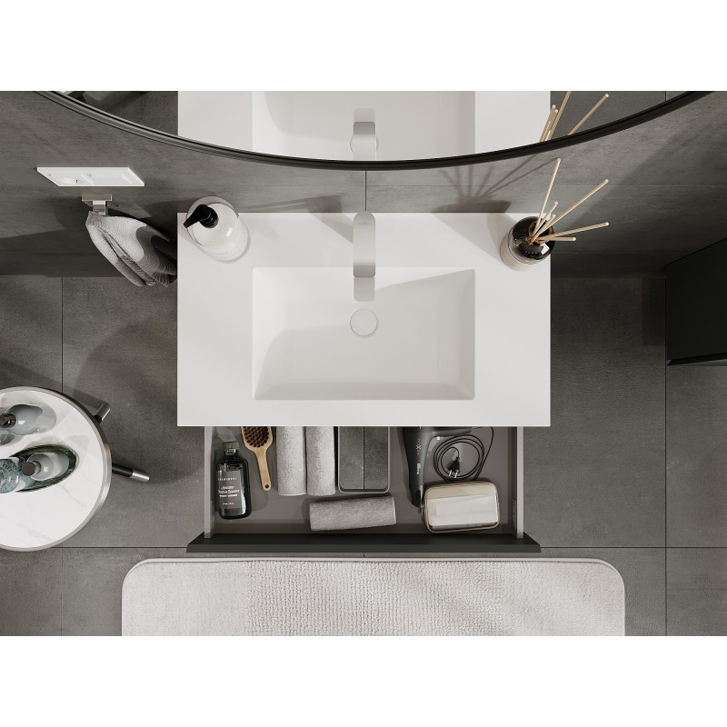 Mexen Orio dulap baie 80 cm cu chiuvetă Otis, 2 sertare, grafit mat/alb mat - 91A10-08047-2-BFF66-W18M01