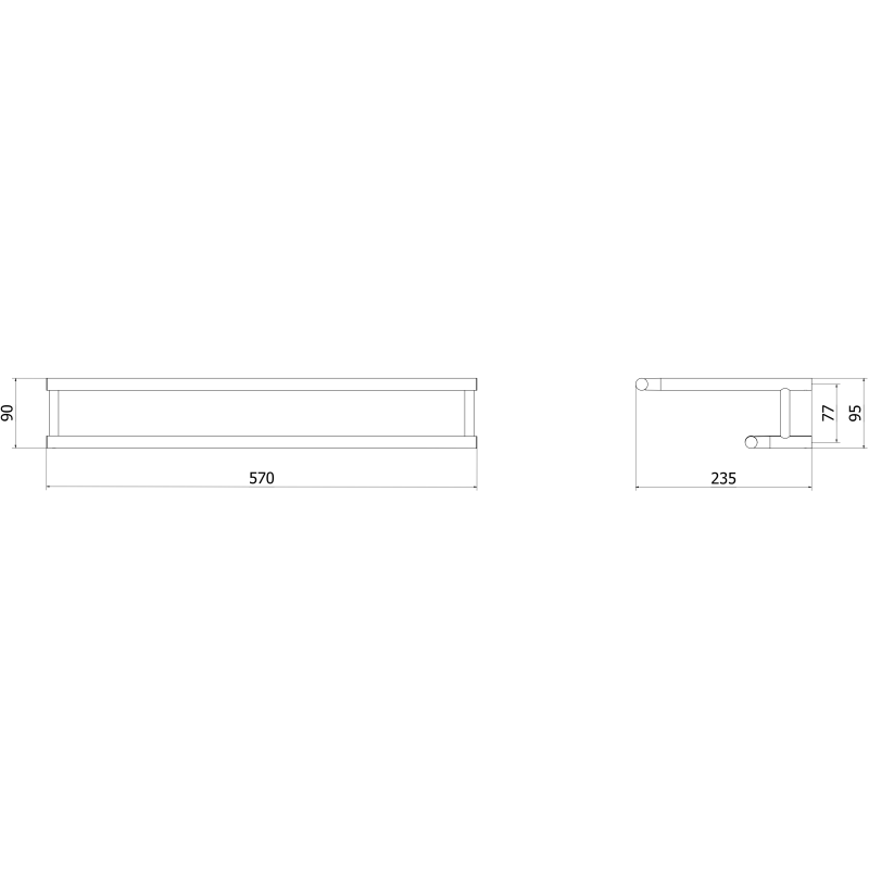 Mexen Loop polc törölköző számára, kefélt réz - 70A71081-65