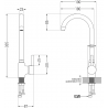 Chiuvetă granit Mexen Matias 1,5 camere cu scurgător și baterie de bucătărie Telma, negru/auriu - 6502-75-670200-50-B