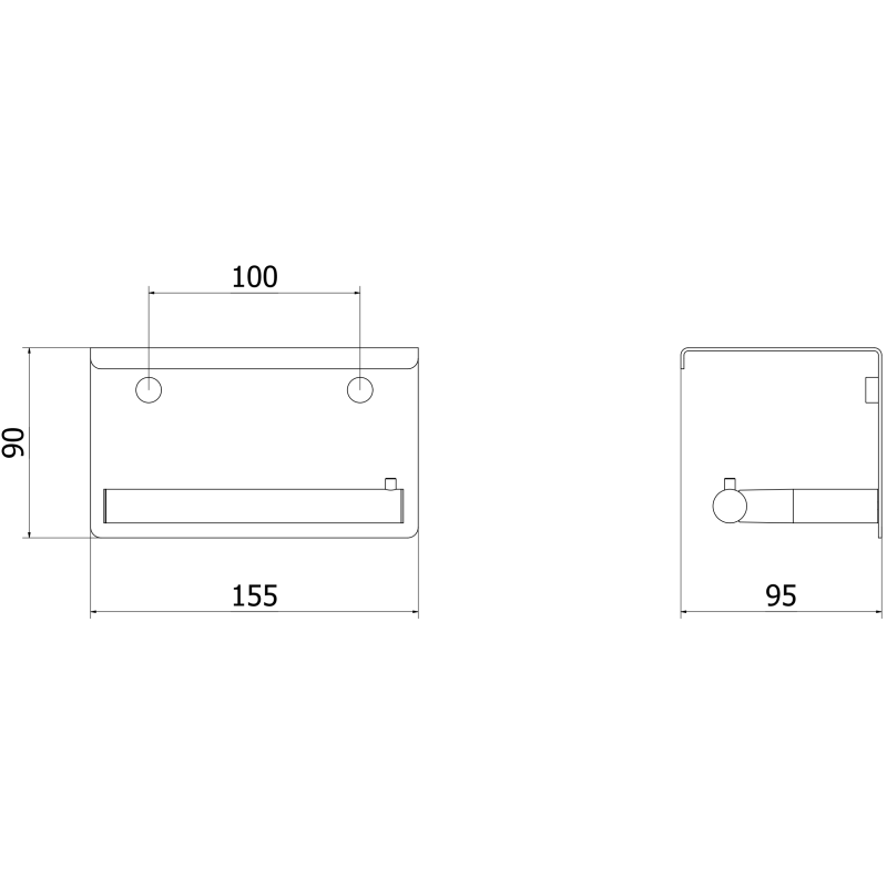 Mexen Loop suport pentru hârtie igienică cu raft, nichel periat - 70A71022-97