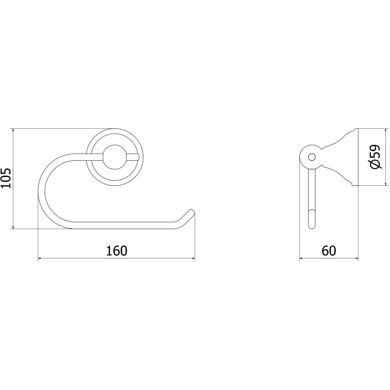 Mexen Lusso wc-papírtartó, króm - 70A16823-00