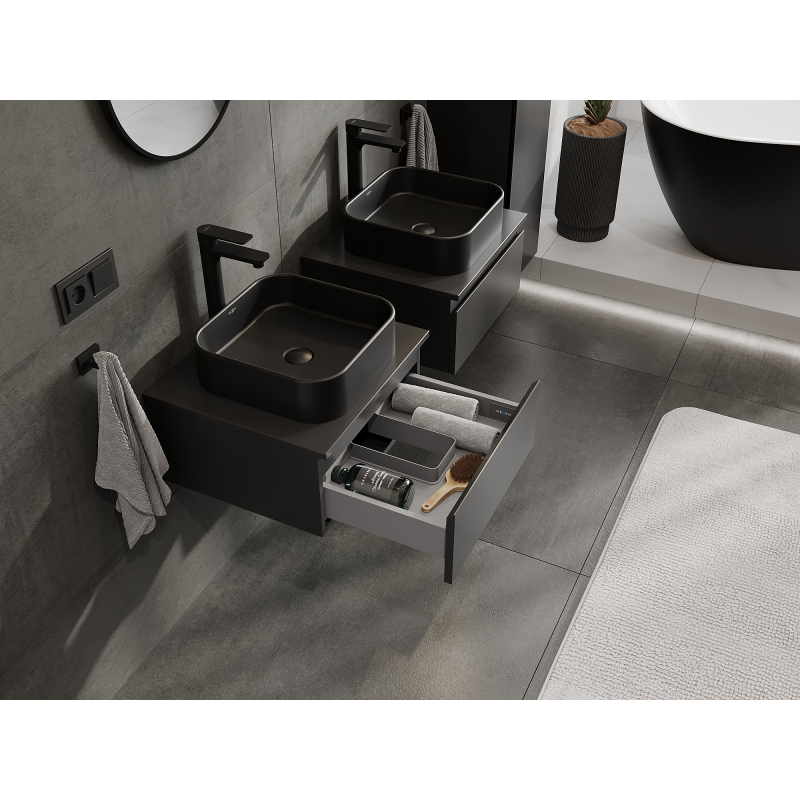 Mexen Orio dulap baie pentru chiuvetă 50 cm, 1 sertar, negru mat - 91A10-05023-1-BF71