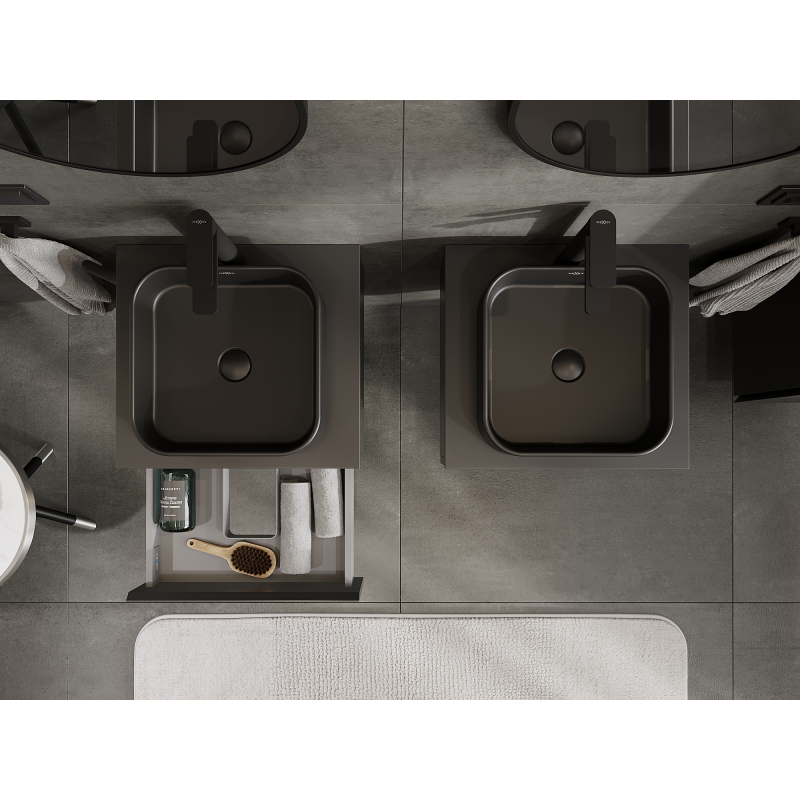 Mexen Orio dulap baie pentru chiuvetă 50 cm, 1 sertar, negru mat - 91A10-05023-1-BF71