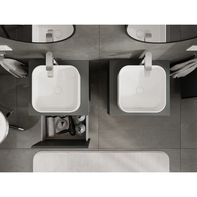 Mexen Orio dulap baie pentru lavoar 50 cm, 1 sertar, grafit mat - 91A10-05047-1-BF66