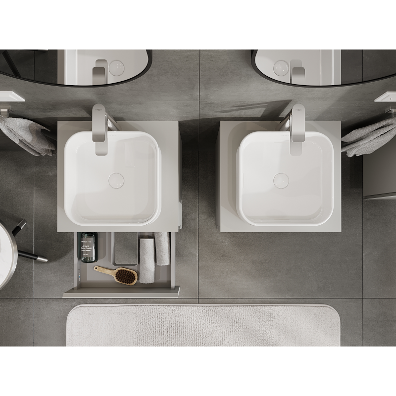 Mexen Orio dulap pentru baie sub chiuvetă 50 cm, 2 sertare, gri mat - 91A10-05047-2-BFF62