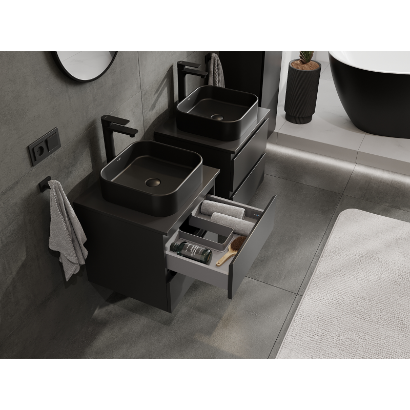 Mexen Orio dulap de baie sub lavoar 50 cm, 2 sertare, negru mat - 91A10-05047-2-BFF71