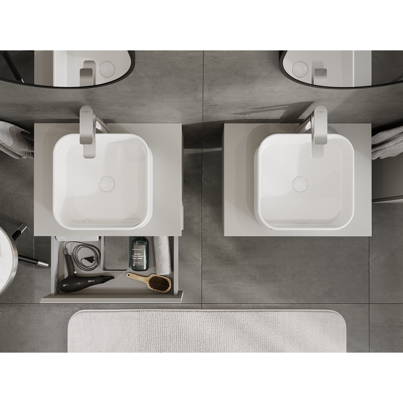 Mexen Orio fürdőszobai szekrény mosdó alá 60 cm, 1 fiók, szürke matt - 91A10-06023-1-BF62