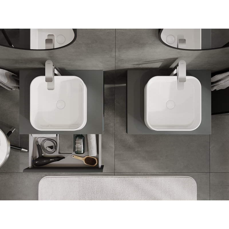 Mexen Orio dulap baie sub lavoar de 60 cm, 1 sertar, grafit mat - 91A10-06023-1-BF66