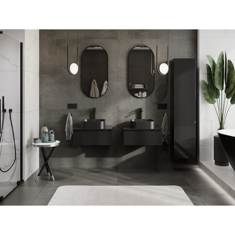 Mexen Orio dulap de baie sub chiuvetă 60 cm, 1 sertar, negru lucios - 91A10-06023-1-BF70