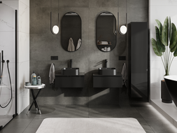 Mexen Orio 60 cm-es mosdó alatti fürdőszobaszekrény, 1 fiók, fekete fényes - 91A10-06023-1-BF70