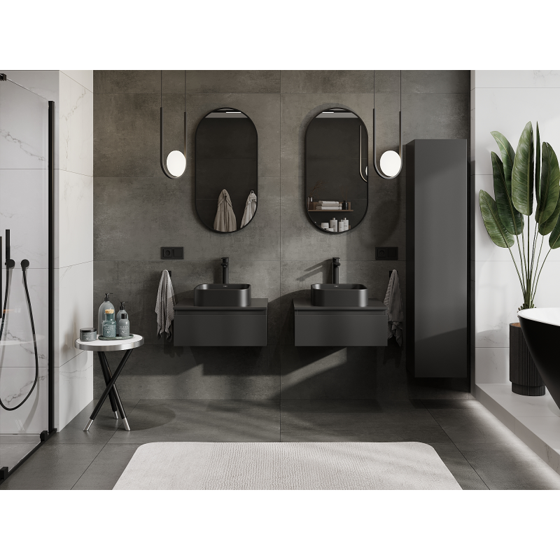 Mexen Orio dulap baie de 60 cm, 1 sertar, negru mat - 91A10-06023-1-BF71