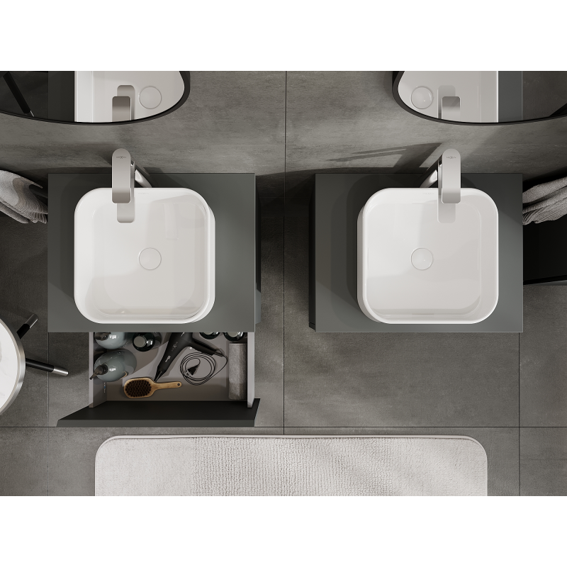 Mexen Orio dulap baie sub lavoar 60 cm, 1 sertar, grafit mat - 91A10-06047-1-BF66