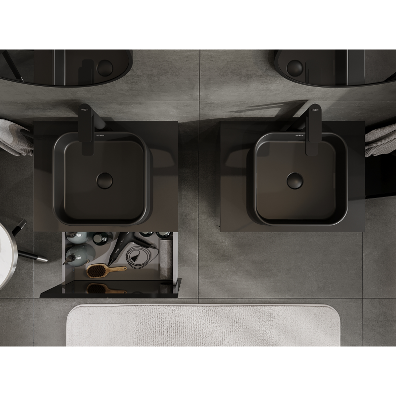 Mexen Orio dulap baie sub chiuvetă 60 cm, 1 sertar, negru lucios - 91A10-06047-1-BF70