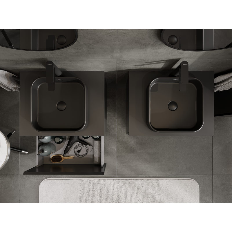 Mexen Orio fürdőszobai szekrény mosdó alatti 60 cm, 1 fiók, fekete matt - 91A10-06047-1-BF71