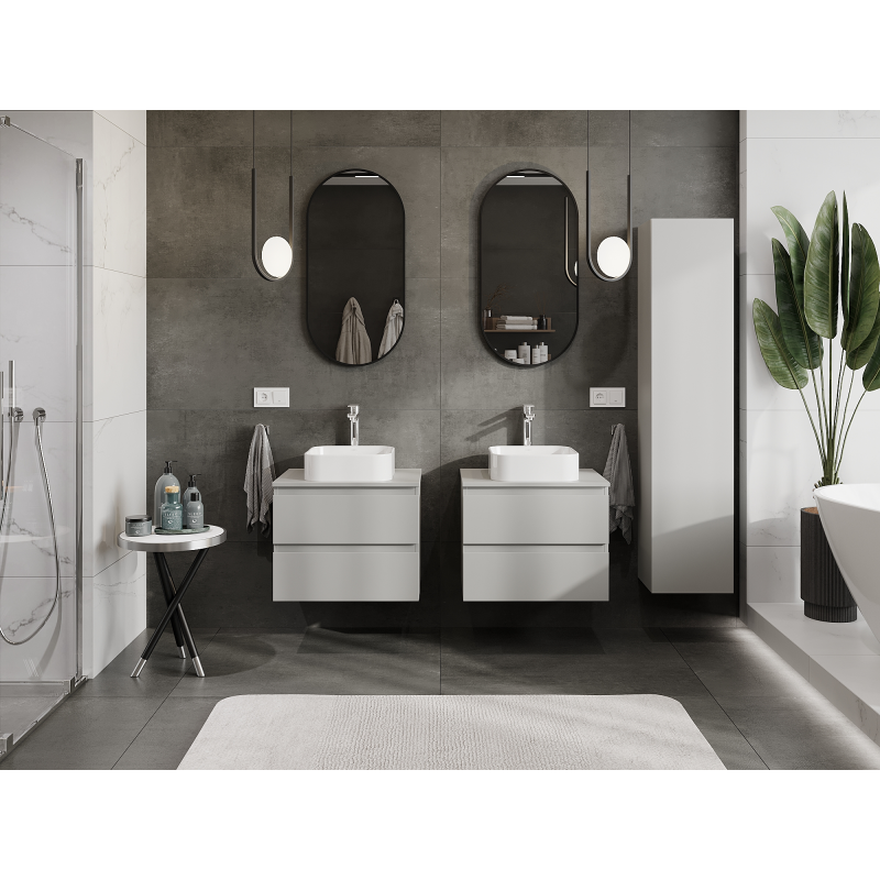 Mexen Orio dulap baie sub chiuvetă 60 cm, 2 sertare, gri mat - 91A10-06047-2-BFF62