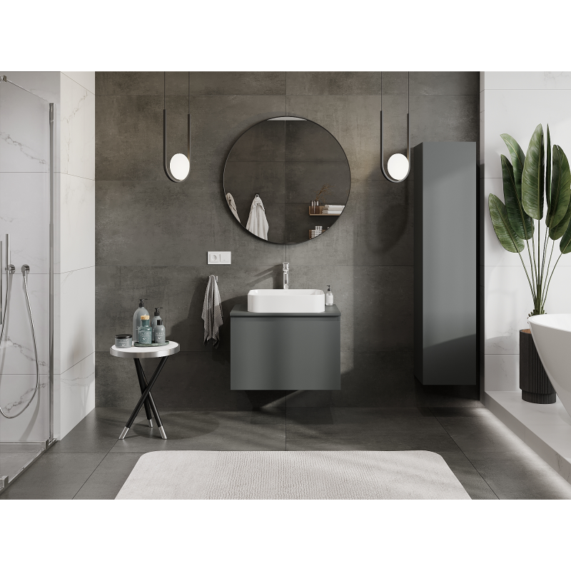 Mexen Orio fürdőszobai szekrény mosdó alá 70 cm, 1 fiók, grafit matt - 91A10-07047-1-BF66