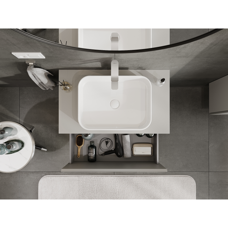 Mexen Orio dulap baie sub lavoar 80 cm, 1 sertar, gri mat - 91A10-08047-1-BF62