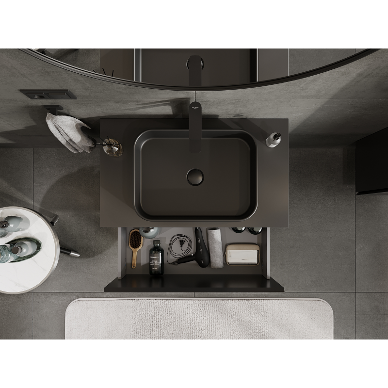 Mexen Orio dulap baie sub chiuvetă 80 cm, 1 sertar, negru mat - 91A10-08047-1-BF71