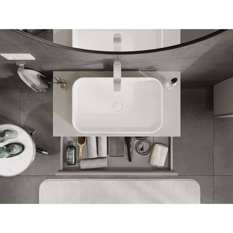 Mexen Orio fürdőszobai mosdószekrény 90 cm, 1 fiók, szürke matt - 91A10-09023-1-BF62