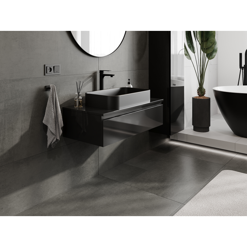 Mexen Orio dulap baie sub chiuvetă 90 cm, 1 sertar, negru lucios - 91A10-09023-1-BF70