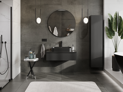 Mexen Orio fürdőszobai szekrény mosdó alá, 90 cm, 1 fiók, fekete matt - 91A10-09023-1-BF71