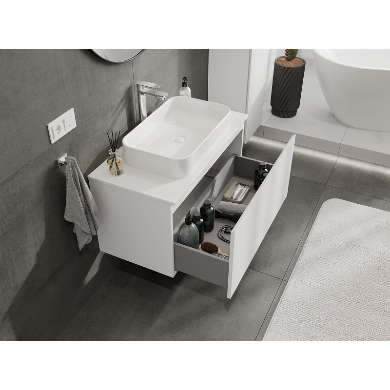 Mexen Orio fürdőszobai mosdó alatti szekrény 90 cm, 1 fiók, fehér matt - 91A10-09047-1-BF01