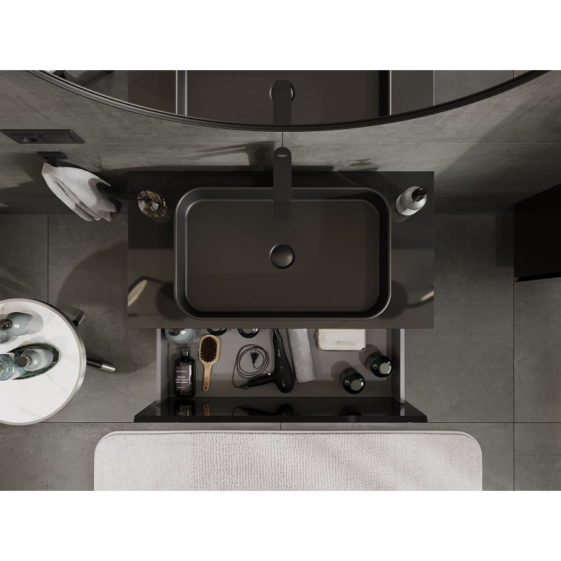 Mexen Orio dulap baie sub chiuvetă 90 cm, 1 sertar, negru lucios - 91A10-09047-1-BF70