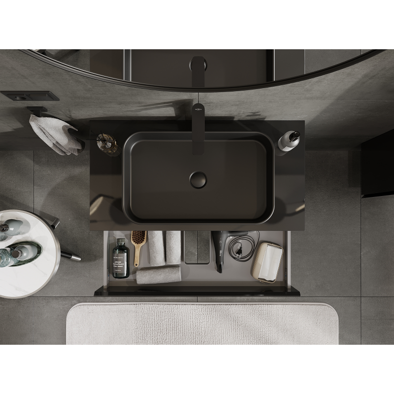 Mexen Orio dulap de baie sub chiuvetă 90 cm, 2 sertare, negru lucios - 91A10-09047-2-BFF70