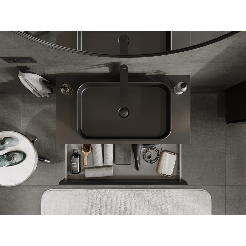 Mexen Orio dulap baie sub chiuvetă 90 cm, 2 sertare, negru mat - 91A10-09047-2-BFF71