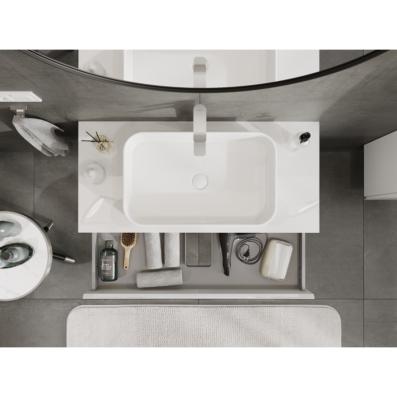 Mexen Orio dulap baie pentru chiuvetă 100 cm, 1 sertar, alb lucios - 91A10-10023-1-BF00