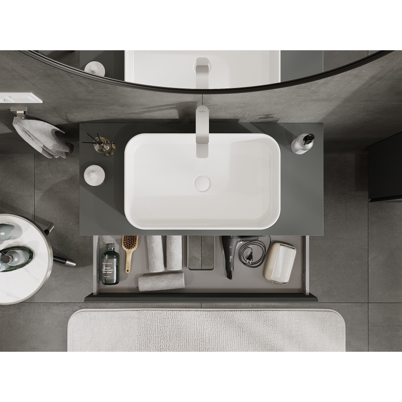 Mexen Orio fürdőszobaszekrény mosdó alá 100 cm, 1 fiók, matt grafit - 91A10-10023-1-BF66