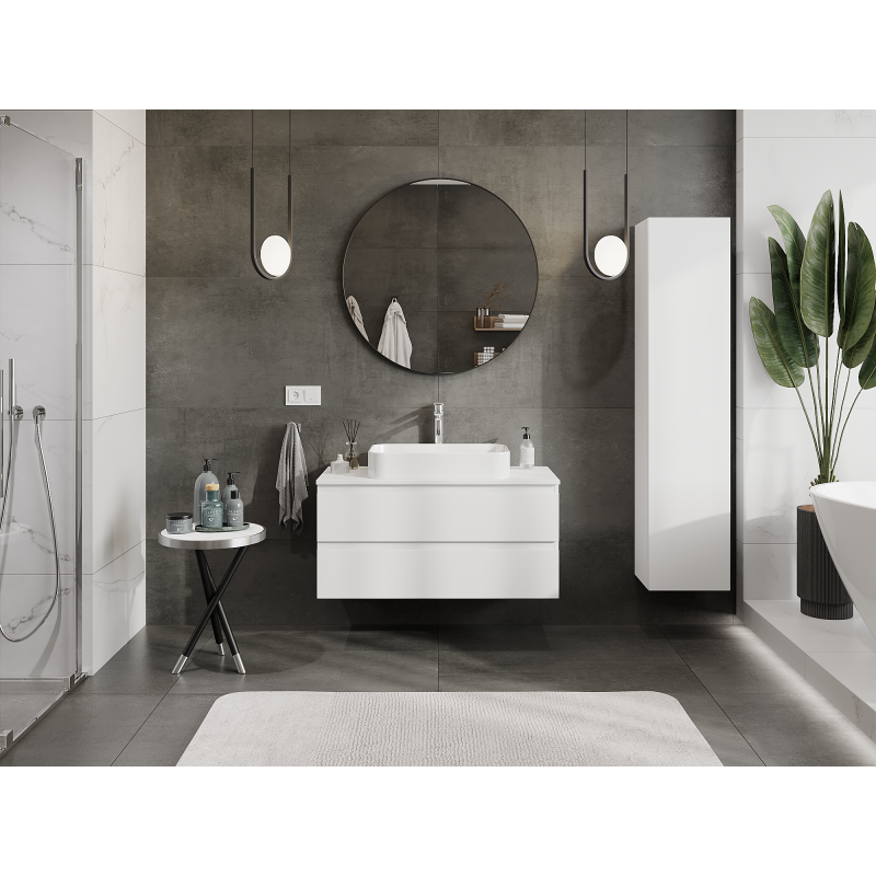 Mexen Orio fürdőszobai szekrény mosdó alá 100 cm, 2 fiók, fehér matt - 91A10-10047-2-BFF01