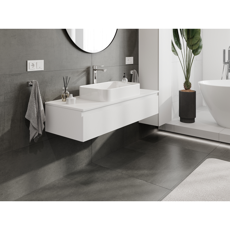 Mexen Orio dulap de baie sub lavoar 120 cm, 1 sertar, alb mat - 91A10-12023-1-BF01