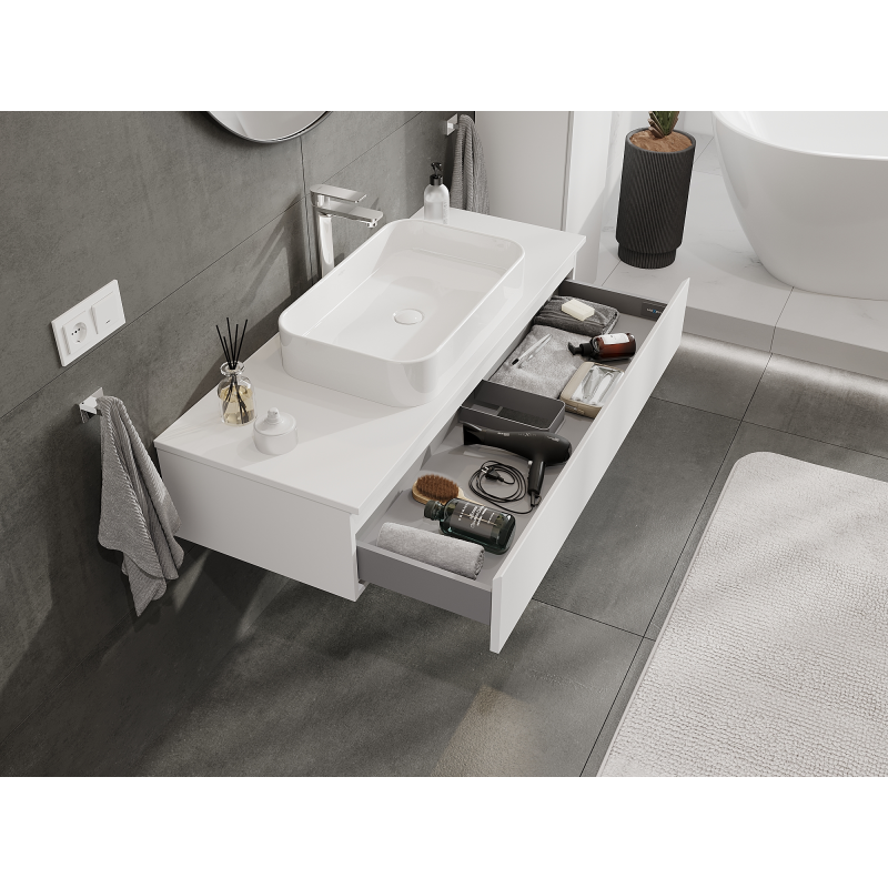 Mexen Orio dulap de baie sub lavoar 120 cm, 1 sertar, alb mat - 91A10-12023-1-BF01