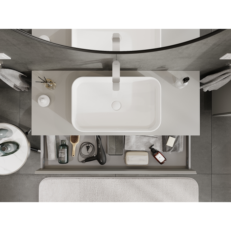 Mexen Orio dulap lavoar baie 120 cm, 1 sertar, gri mat - 91A10-12023-1-BF62