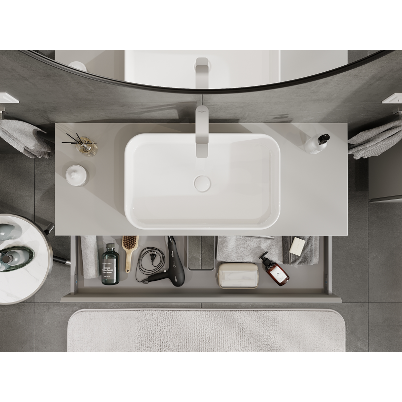 Mexen Orio fürdőszobai szekrény mosdó alá 120 cm, 1 fiók, szürke matt - 91A10-12023-1-BF62