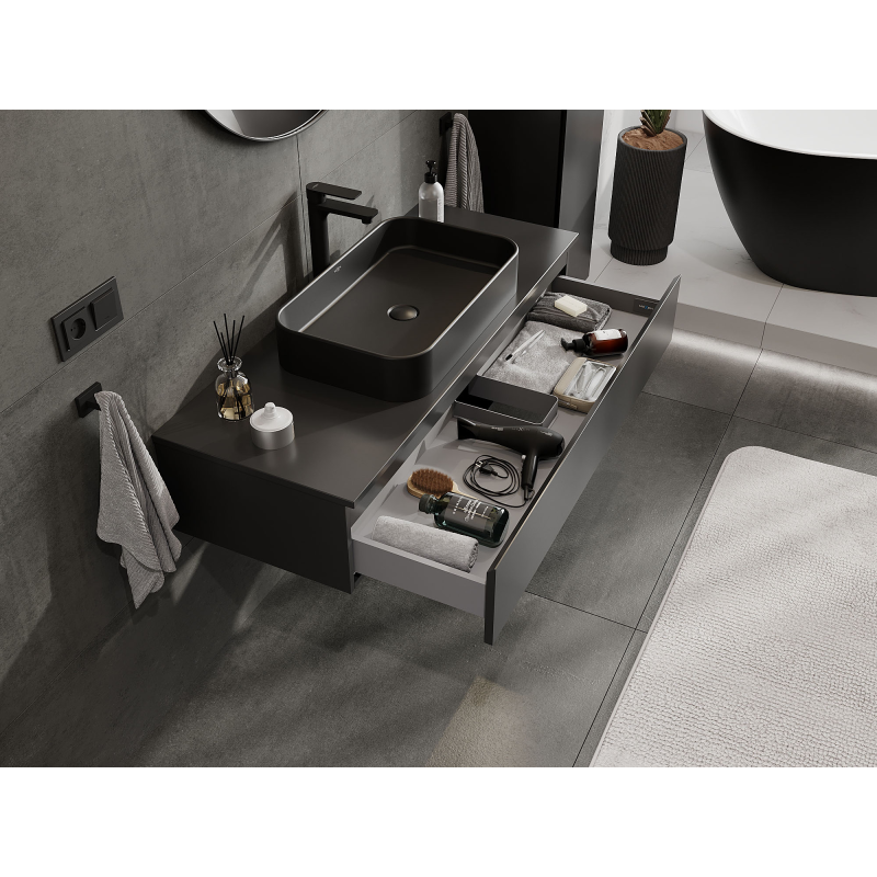 Mexen Orio dulap baie sub lavoar 120 cm, 1 sertar, negru mat - 91A10-12023-1-BF71