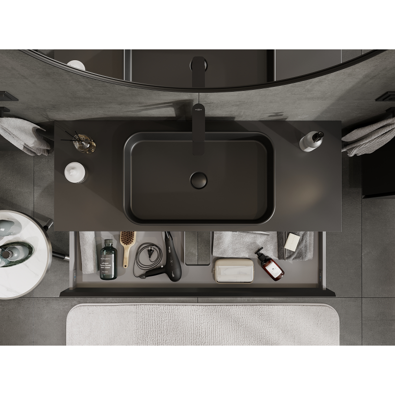 Mexen Orio dulap baie sub lavoar 120 cm, 1 sertar, negru mat - 91A10-12023-1-BF71