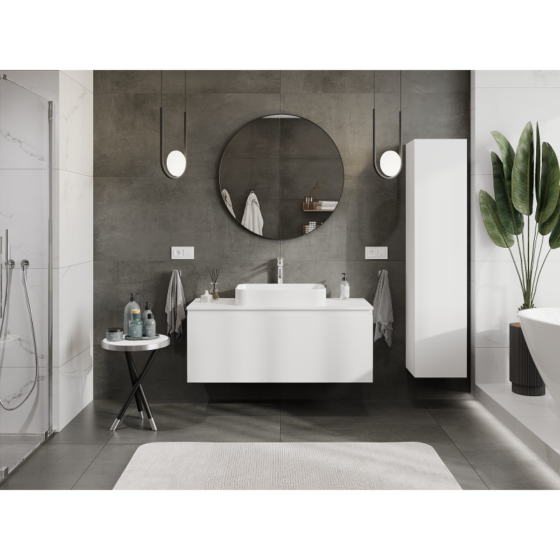 Mexen Orio fürdőszobai szekrény mosdó alatti, 120 cm, 1 fiók, fehér matt - 91A10-12047-1-BF01